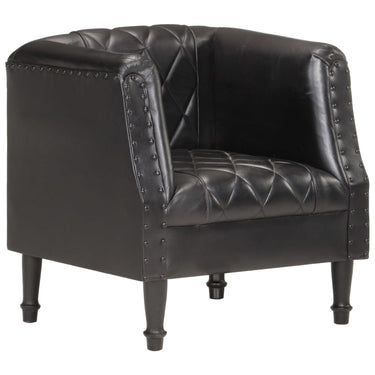 Chaise cabriolet Noir Cuir véritable de chèvre