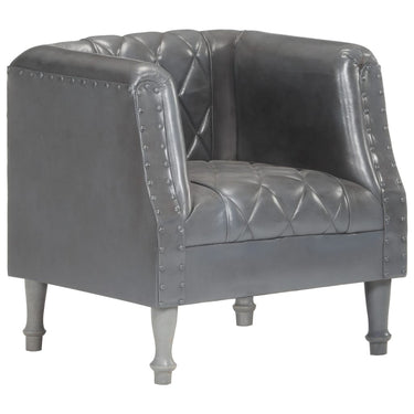 Chaise cabriolet Gris Cuir véritable de chèvre
