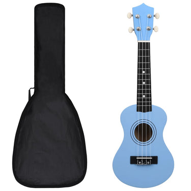 Jeu de ukulélé soprano avec sac pour enfants Bleu azuré 21"