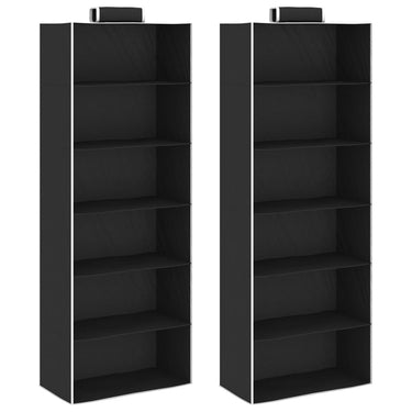 Hängeaufbewahrung für Schränke 2 Stk. mit 6 Fächern Stoff