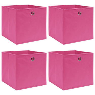 Opbergboxen deksel 4 st 32x32x32 cm stof