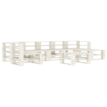 8-delige Loungeset pallet hout wit