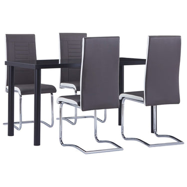5-piece dining set faux leather