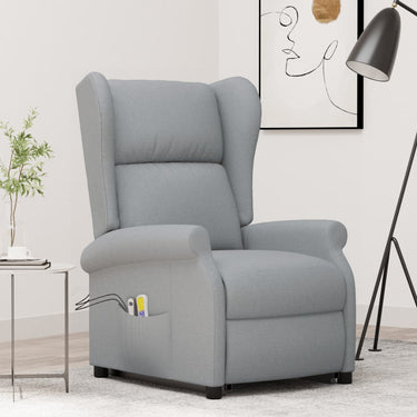 Fauteuil de massage inclinable Gris clair Tissu