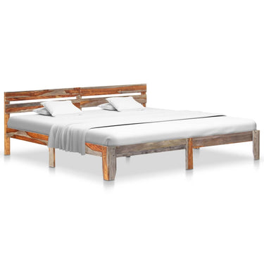 Bedframe solid sheesham wood 200x200 cm