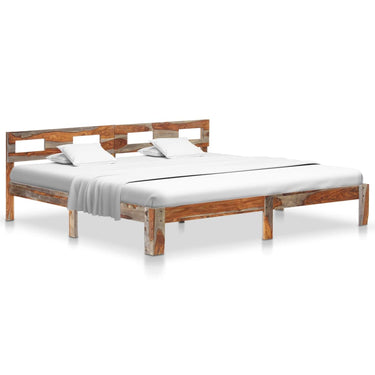 Bedframe solid sheesham wood 200x200 cm
