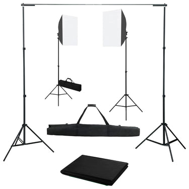 Kit de studio photo avec boîtes à lumière et toile de fond