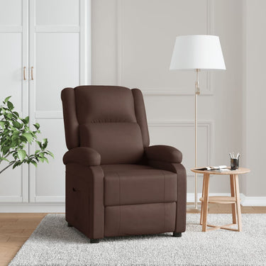 Fauteuil réglable en simili cuir marron