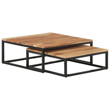 2-piece coffee table set solid acacia wood