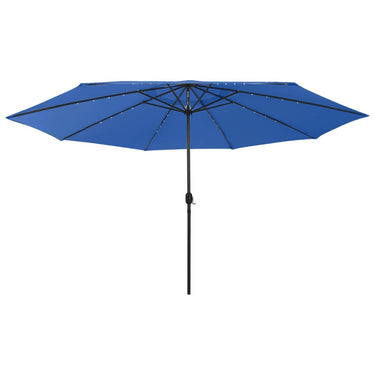 Parasol met LED-verlichting en metalen paal 400 cm azuurblauw