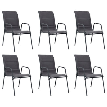 Chaises empilables de jardin lot de 6 Acier et textilène