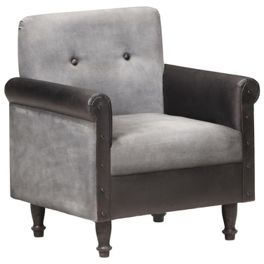 Fauteuil baquet cuir véritable toile marron