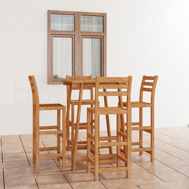 5-tlg. Gartenbar-Set Massivholz Akazie