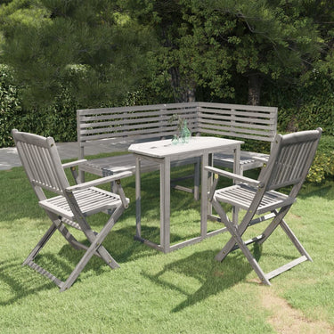 Ensemble de bistro 4 pcs Bois d'acacia solide Gris