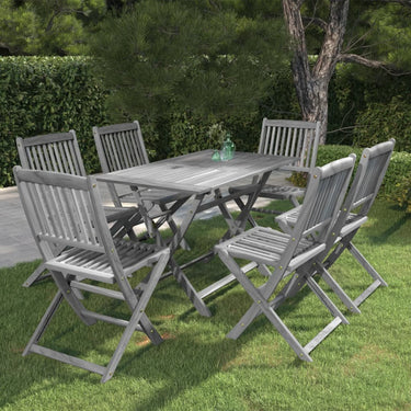 5-piece garden set solid acacia wood gray