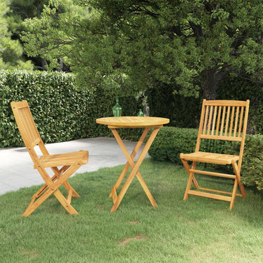 3-piece garden set foldable solid acacia wood