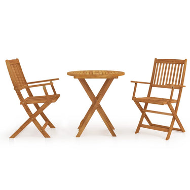 3-piece garden set foldable solid acacia wood
