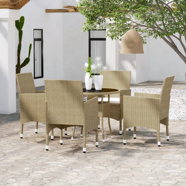 5-piece garden set poly rattan