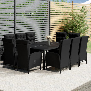 11-piece garden set poly rattan