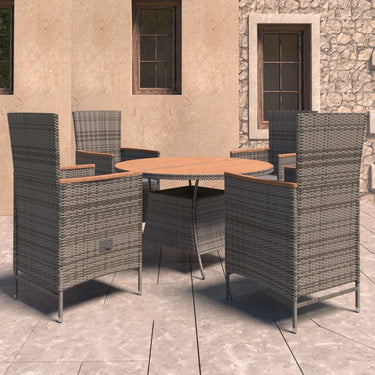 5-delige Tuinset met kussens poly rattan