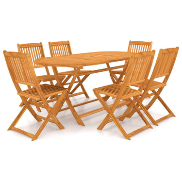 Ensemble à manger de jardin pliable 7 pcs bois d'acacia solide
