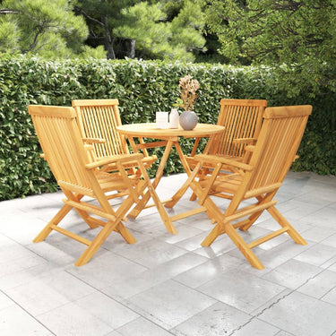 5-piece garden set solid teak wood