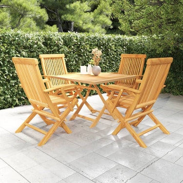 5-piece garden set solid teak wood