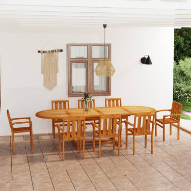 9-piece garden set solid teak wood