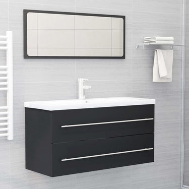 Ensemble de meubles de salle de bain 2 pcs gris bois ingénierie
