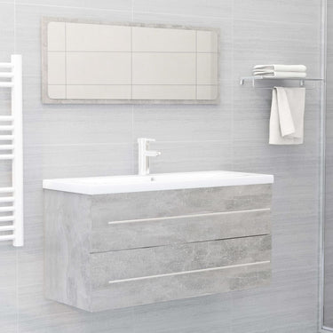 Ensemble de meubles de salle de bain 2 pcs gris béton