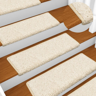 Tapis d'escalier 10 pcs 65x21x4 cm Blanc