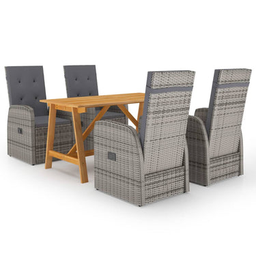 5-piece garden set gray