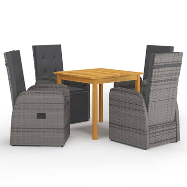 5-piece garden set gray