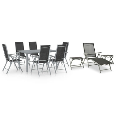 Ensemble à manger de jardin 10 pcs noir et anthracite