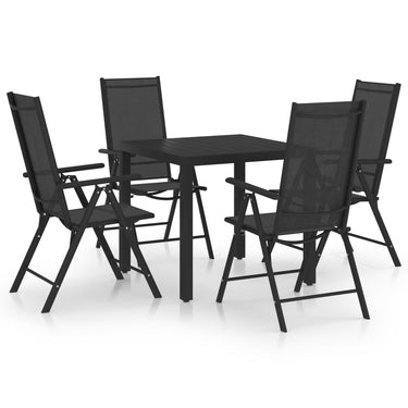 Ensemble à manger de jardin 7 pcs noir aluminium