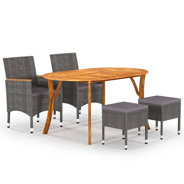 5-tlg. Garten-Essgruppe Grau