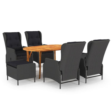7-tlg. Garten-Essgruppe Dunkelgrau