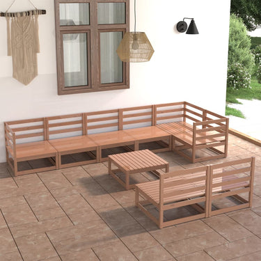 9-piece lounge set with cushions solid pine wood