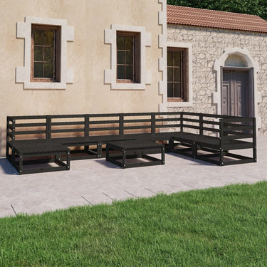 Salon de jardin 9 pcs avec coussins Bois de pin massif