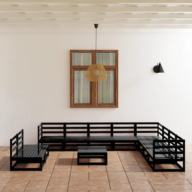 Salon de jardin 11 pcs avec coussins Bois de pin massif