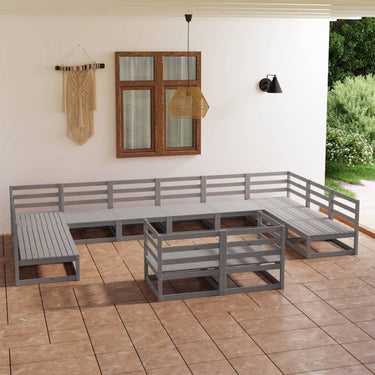 Salon de jardin 12 pcs avec coussins anthracite Pin massif