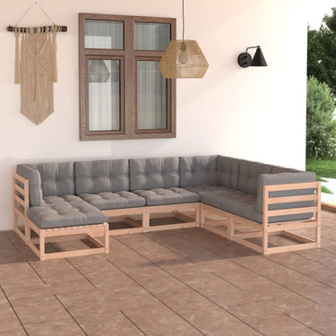 7-piece lounge set solid pine wood