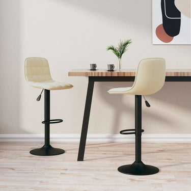 Barkrukken 2 st fluweel crèmekleurig