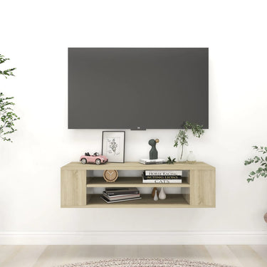 Tv-hangmeubel 100x30x26,5 cm bewerkt hout sonoma eikenkleurig