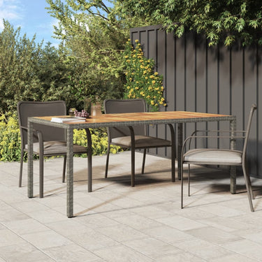 Table de jardin 150x90x75 cm Résine tressée et bois acacia Noir