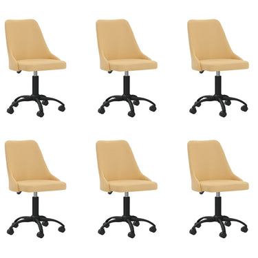 Chaises de salle à manger pivotantes 4 pcs tissu jaune