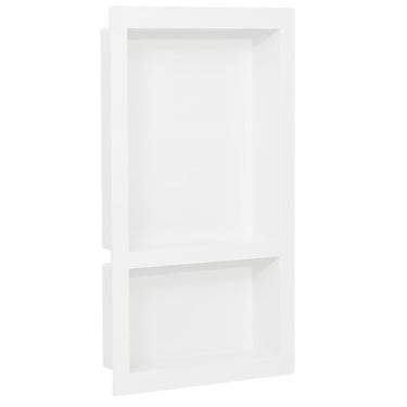 Duschnische mit 2 Fächern Hochglanz-Weiß 41x69x9 cm