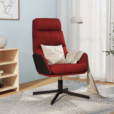 Fauteuil relax tissu rouge vin