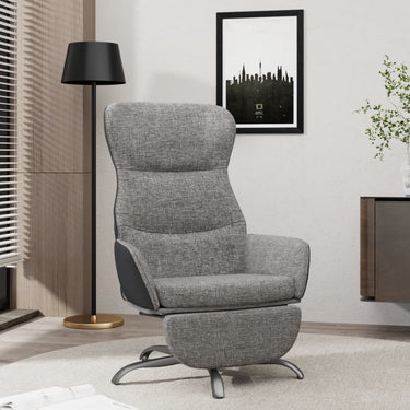 Chaise de relaxation avec repose-pieds Gris clair Tissu