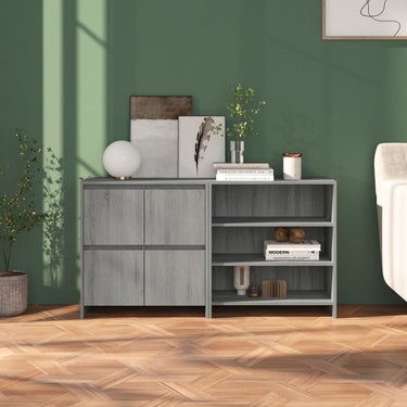 2-tlg. Sideboard Grau Sonoma Holzwerkstoff